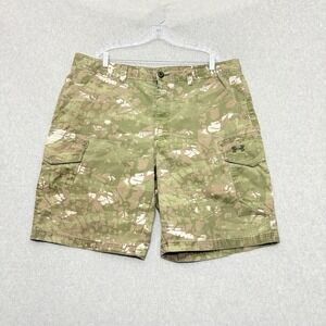 Under Armour Shorts Mens 40 Green Fish Hunter‎ Desert Night Camo Cargo Heat Gear